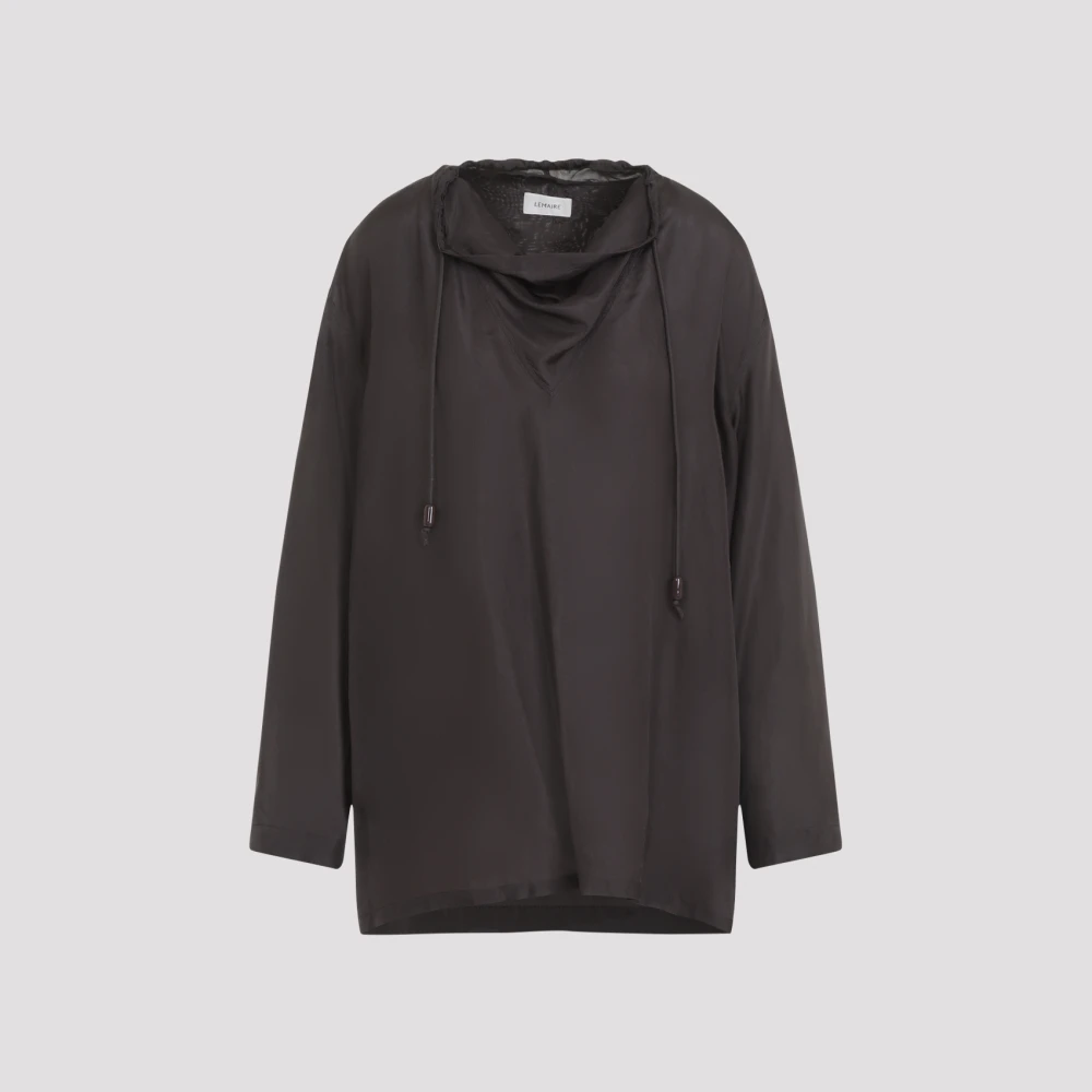 Lemaire Elegante Bruine Zijden Shirt Brown Dames