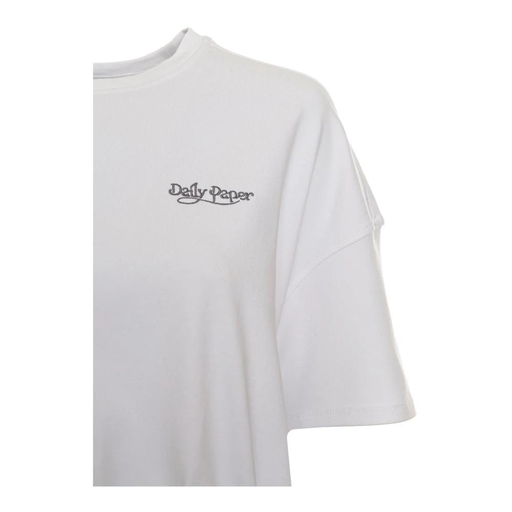 Daily Paper T-shirt met Ronde Hals en Logo Borduursel White Dames