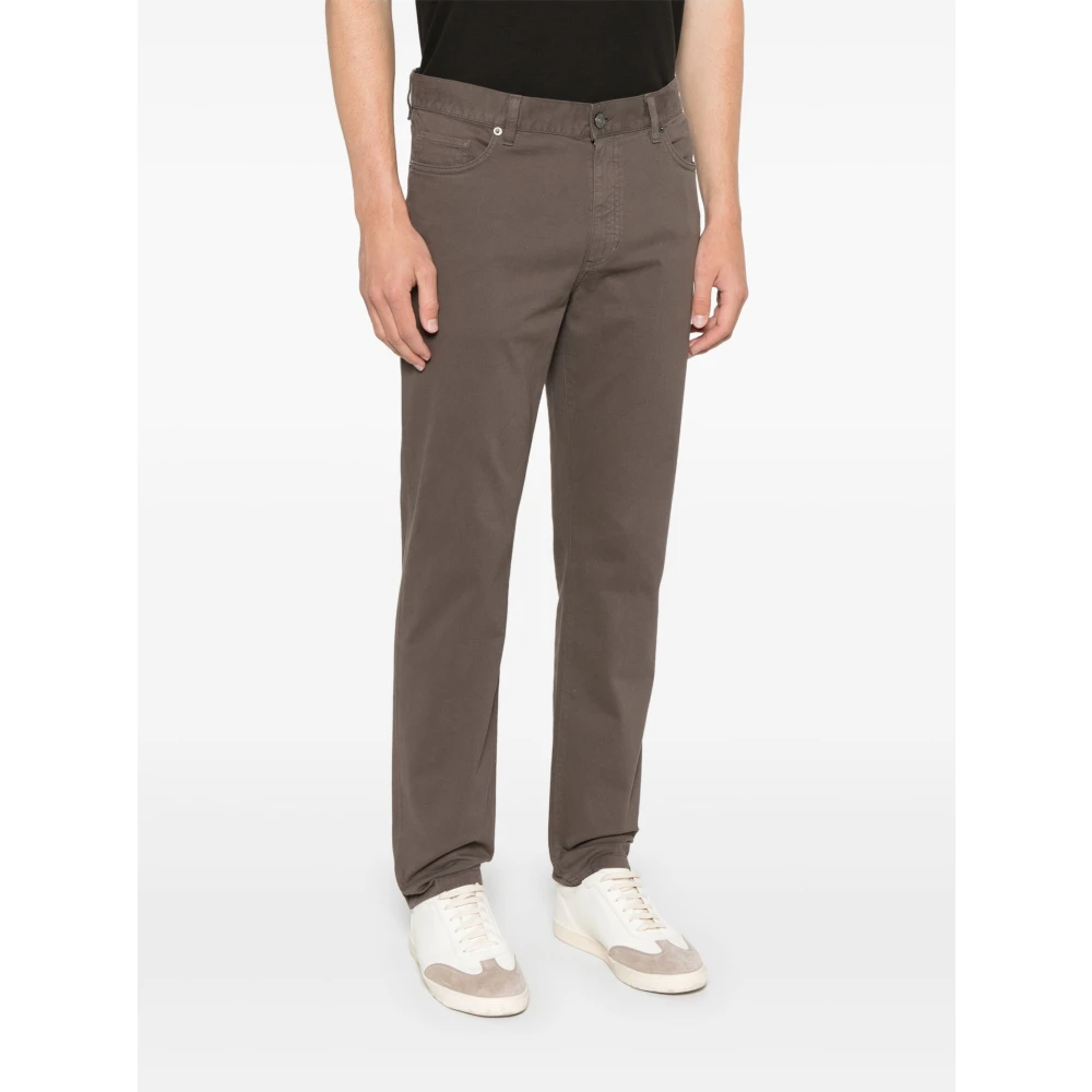 Ermenegildo Zegna Stad Denim Jeans met zijzakken Brown Heren