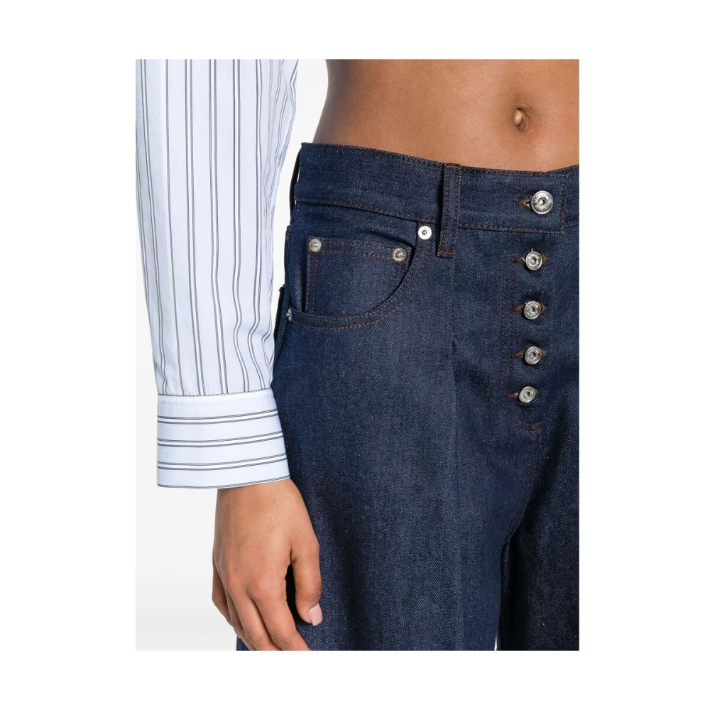Jacquemus Donkerblauwe Denim Wide Leg Jeans Blue Dames