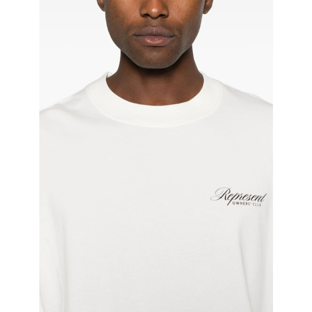 Represent Oversized katoenen jersey T-shirt met clubprint White Heren