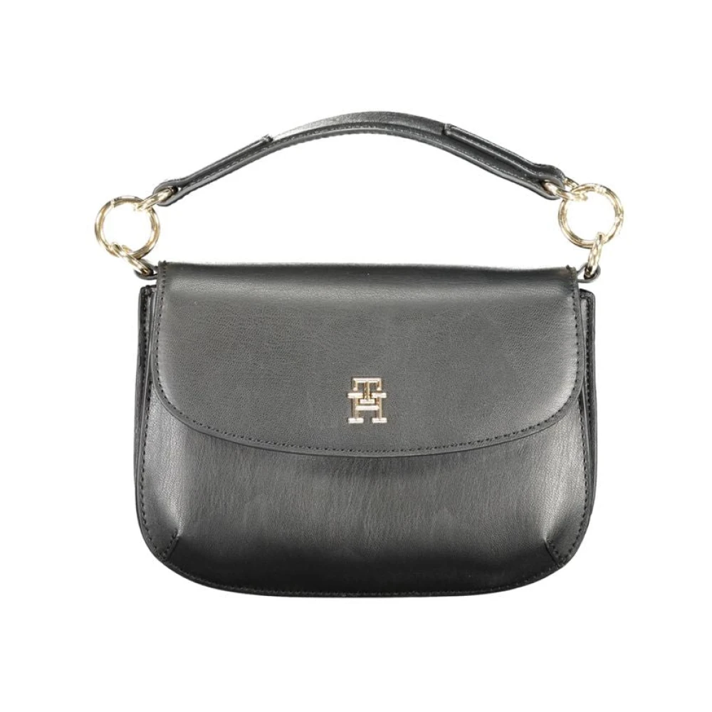 Tommy Hilfiger Zwarte Polyethyleen Handtas met Afneembaar Handvat Black Dames