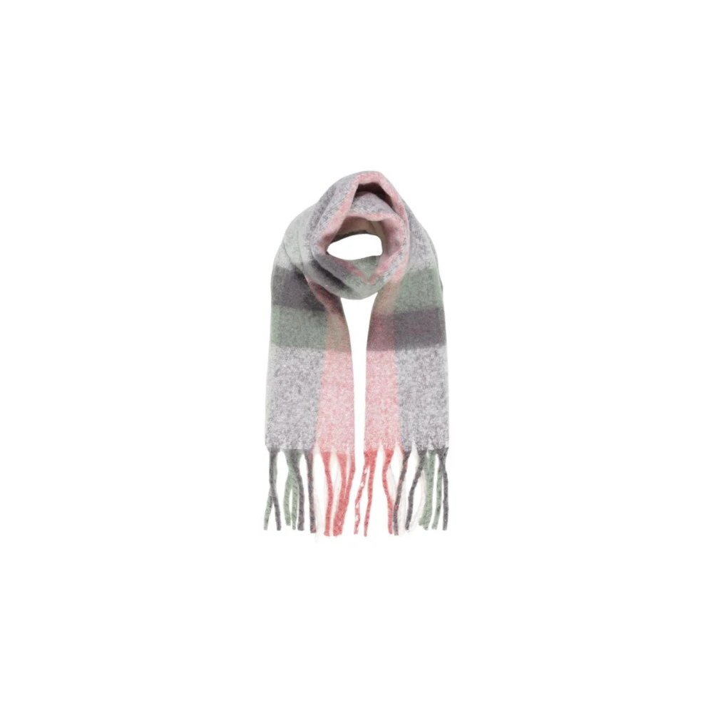 Only Grijze Polyester Sjaal voor de Winter Multicolor Dames