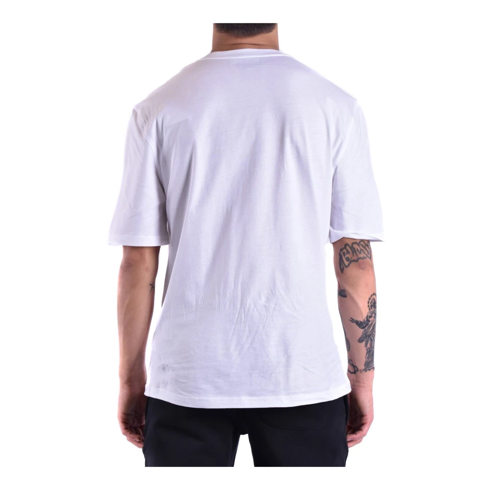 Moschino Logo Katoenen T-shirt Multicolor Mannen White Heren