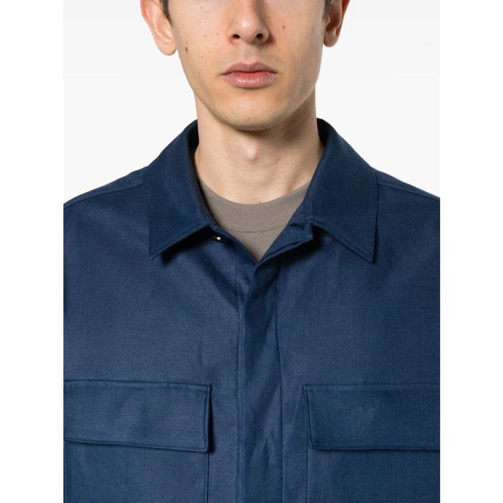 Ermenegildo Zegna Casual Overshirt in Diverse Kleuren Blue Heren