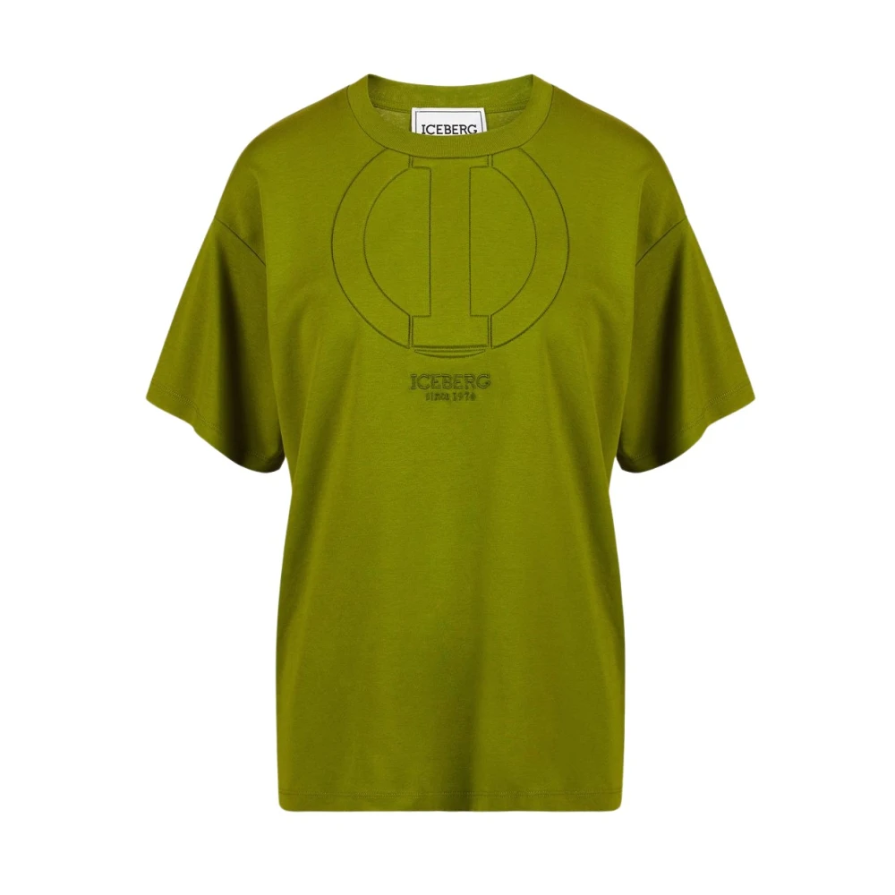 Iceberg T-shirt met monogram Green Dames