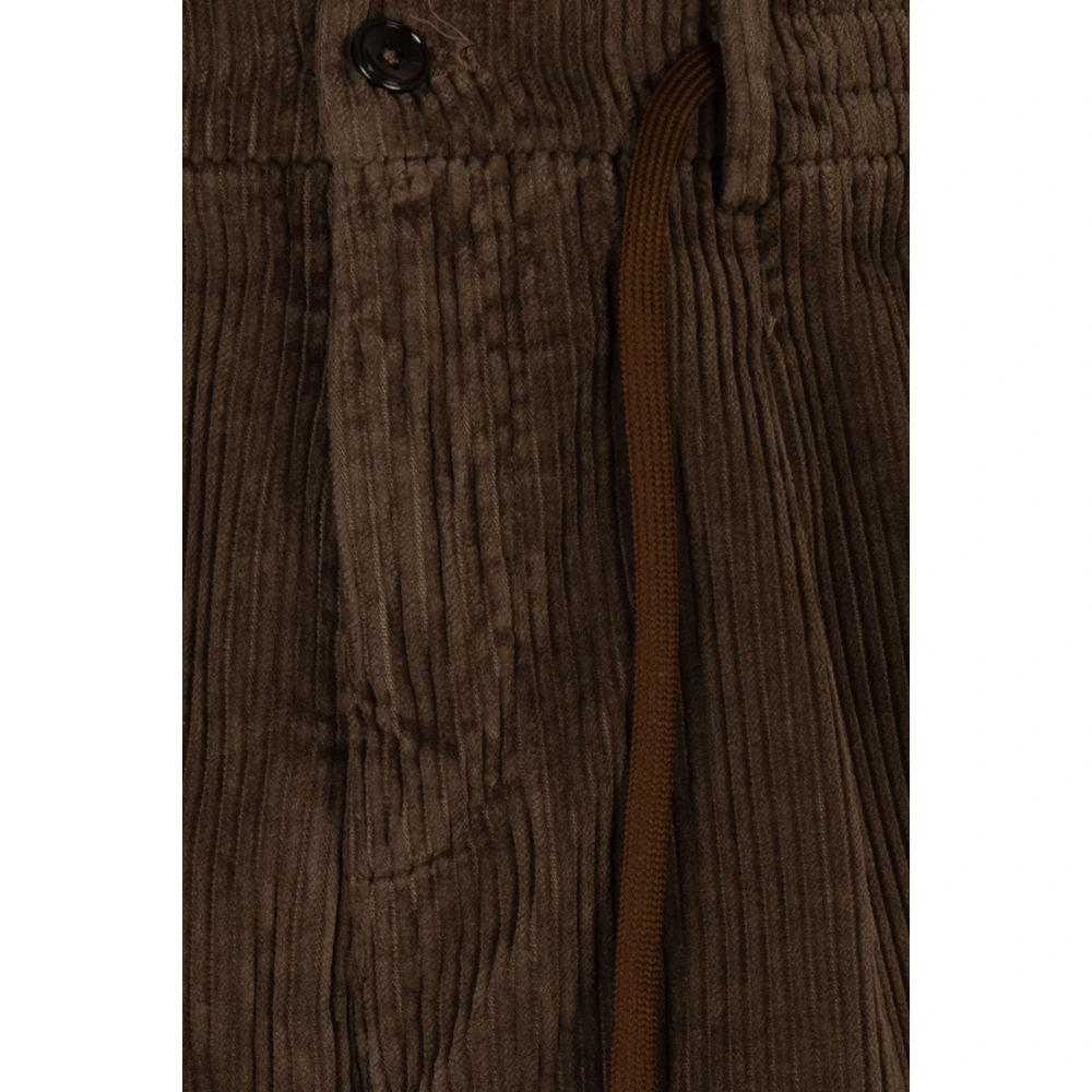 Cruna Bruine Slim Tapered One Pleat Broek Brown Heren