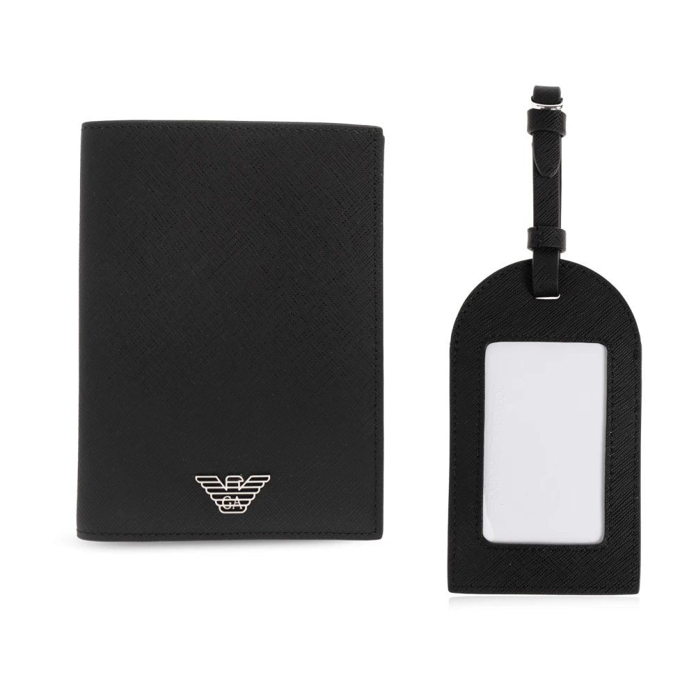 Emporio Armani Men's Black Docut Holder And Id Holder Set - Wallets & Cardholders - One Size - Accessories