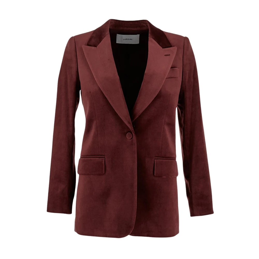 Lardini Peak Kraag Jas Stijlvol Ontwerp Red Dames