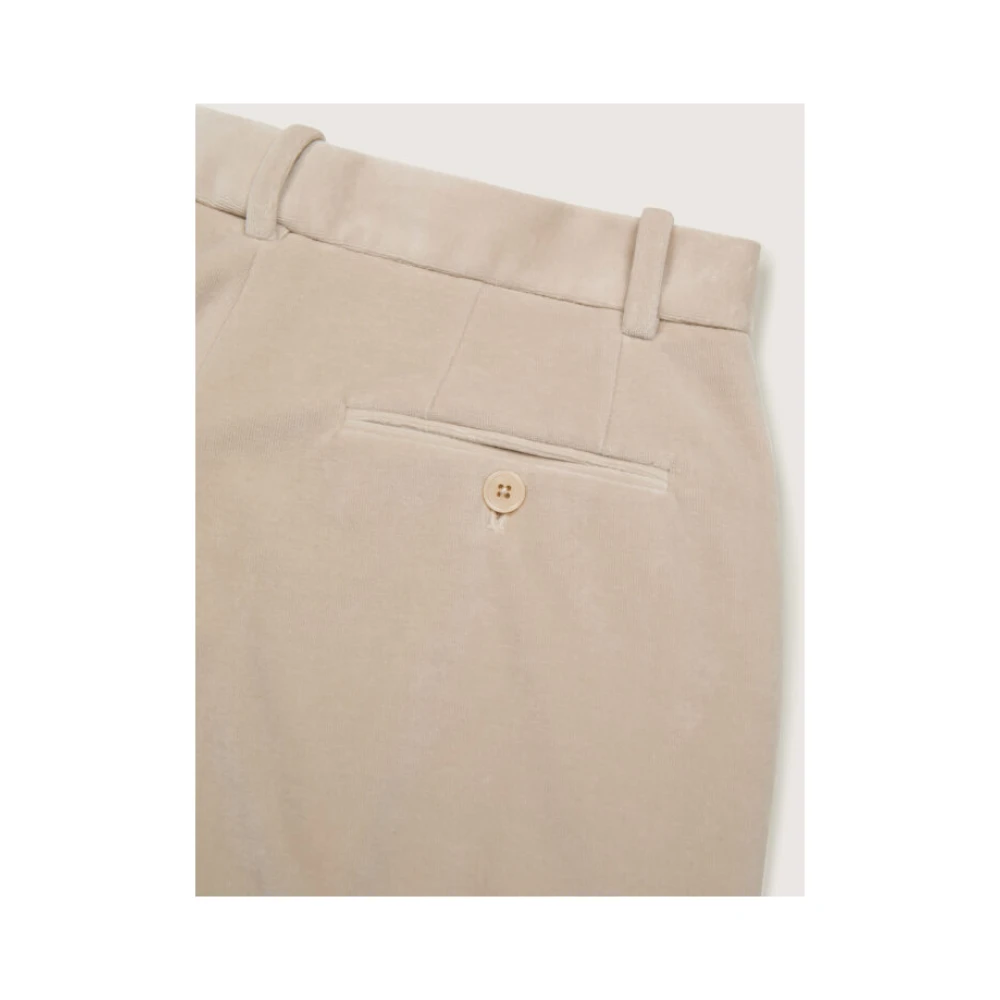Circolo 1901 Beige High-Waisted Velours Broek Beige Dames