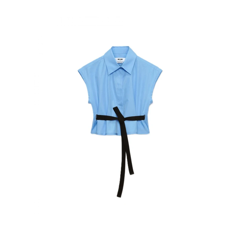 Msgm Katoenen Overhemden Blue Dames