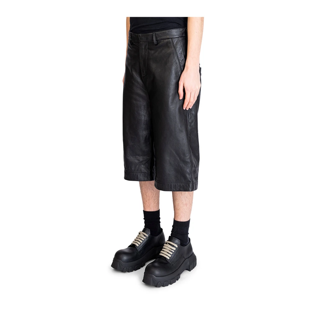Entire Studios Zwarte Leren Shorts Black Heren