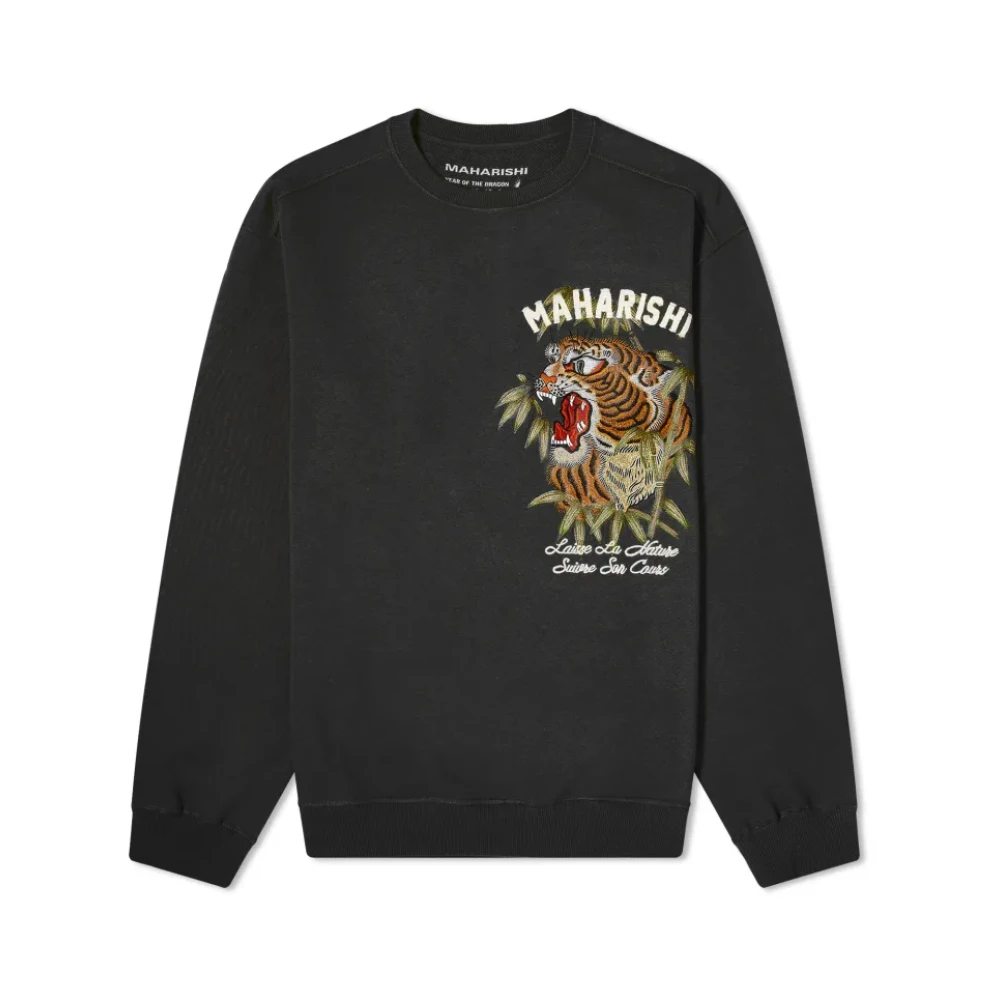 Maharishi Tijger Geborduurde Sweater Zwart Black Heren