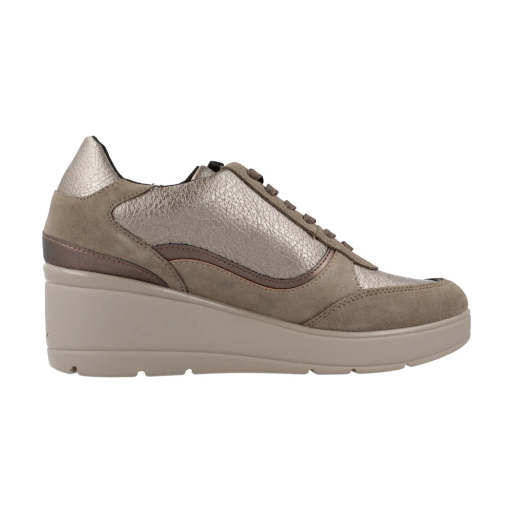 Geox Snygga Sneakers för vardagsbruk Brown, Dam