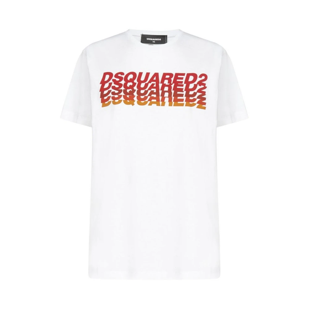 Dsquared2 Witte T-shirt met Stijl Model Naam White