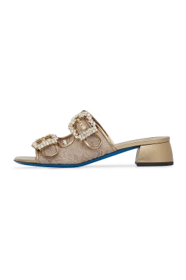 Jewel Buckled Mules