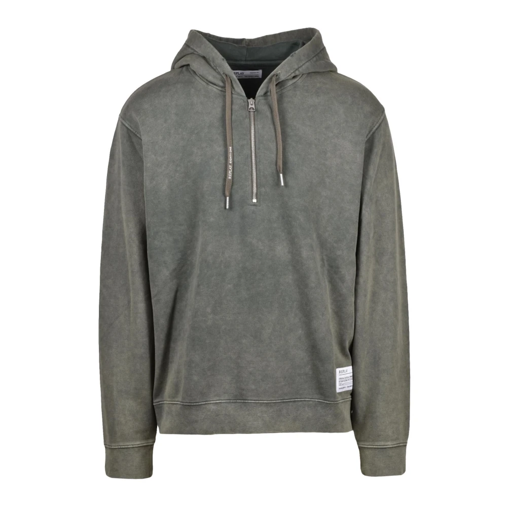 Replay Katoenen Sweatshirt Green Heren