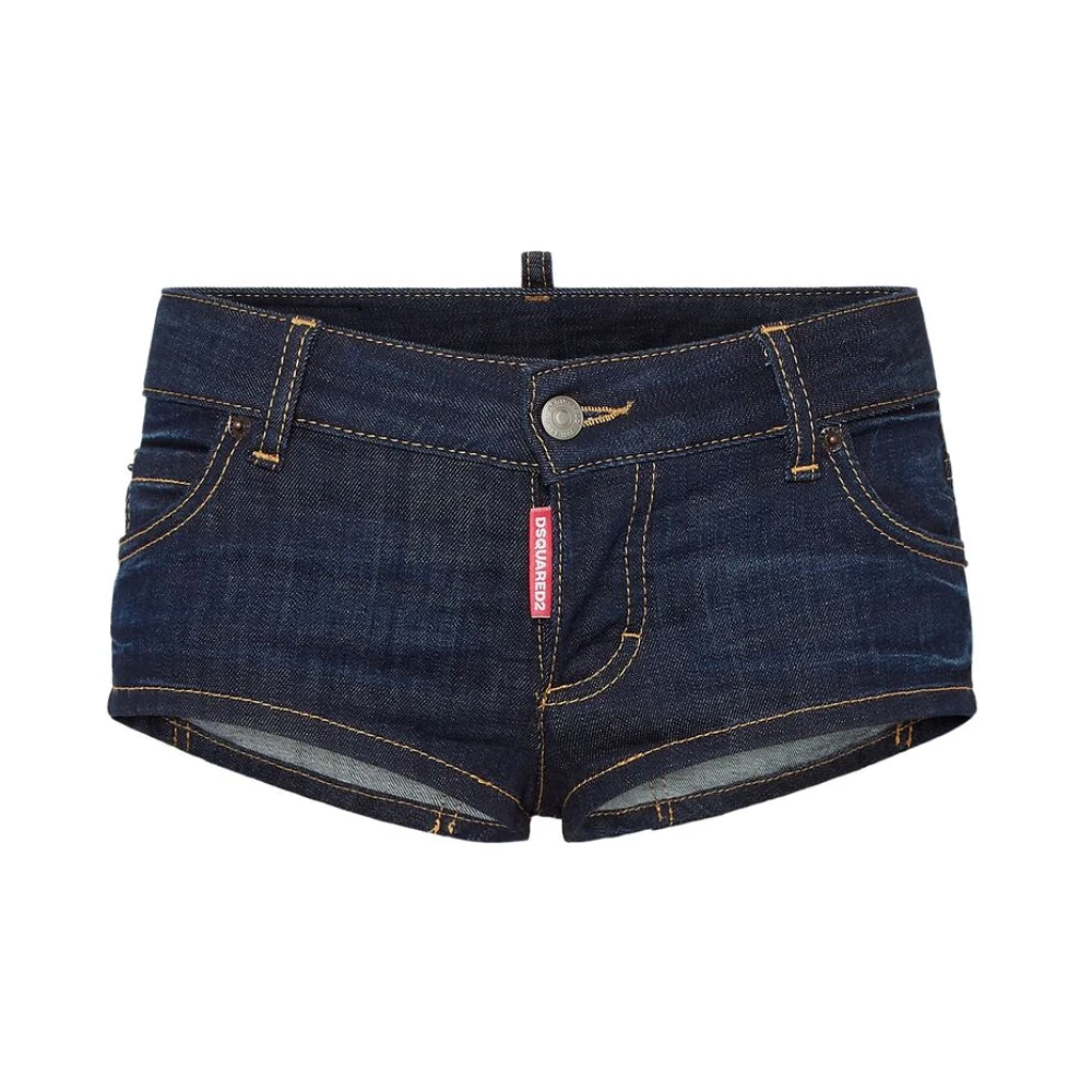 Dsquared2 Navy Blauw Geborduurde Denim Jeans Blue Dames