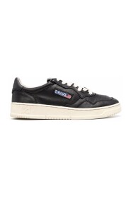Schwarze Leder Dallas Low-Top Sneakers