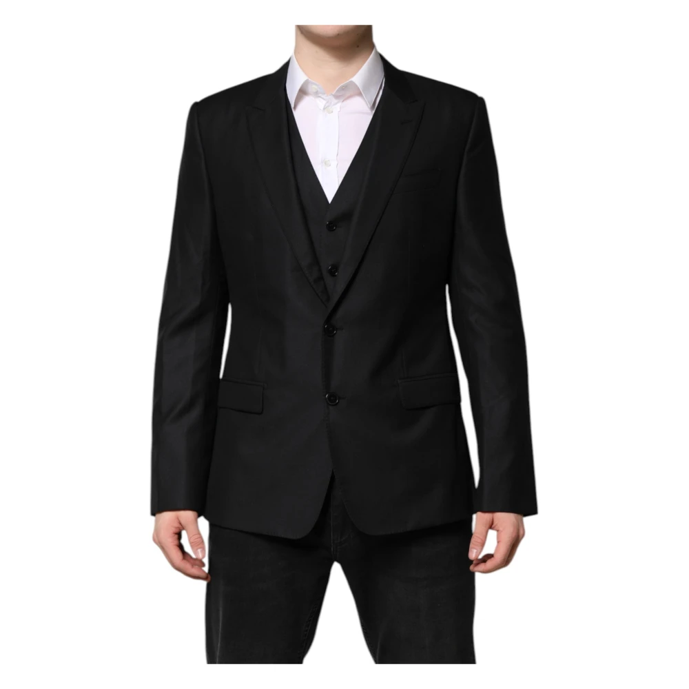 Dolce & Gabbana Men's Black Single Breasted Suit 2 Piece - Blazers - Xl - Suits