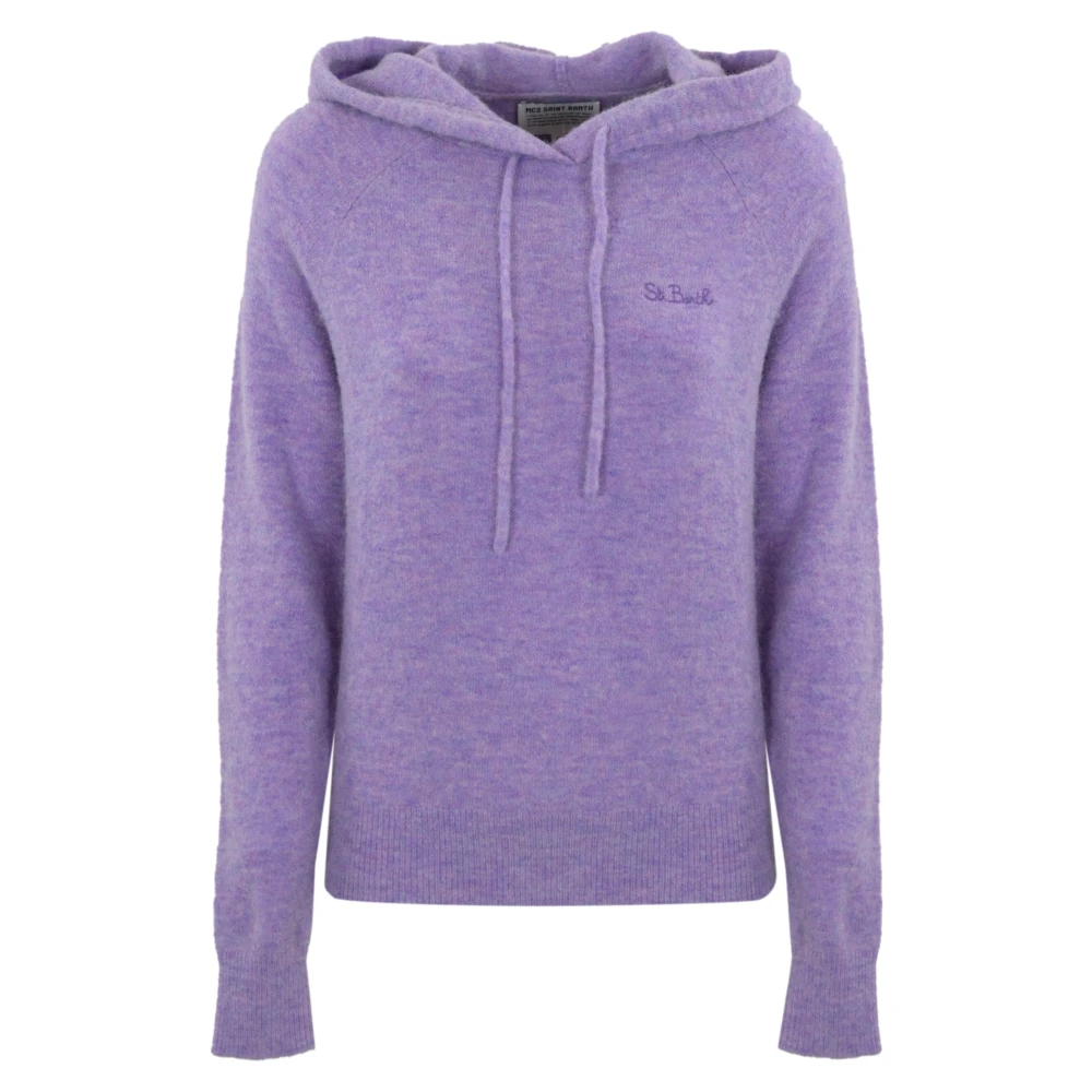 MC2 Saint Barth Paarse wollen blend hoodie trui Purple Dames