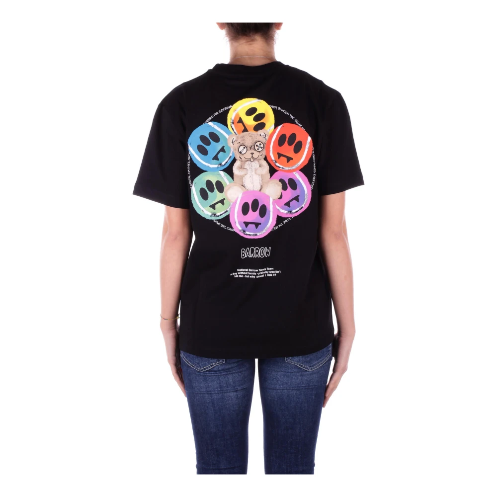 Barrow Zwart Logo T-shirt en Polo Black Dames