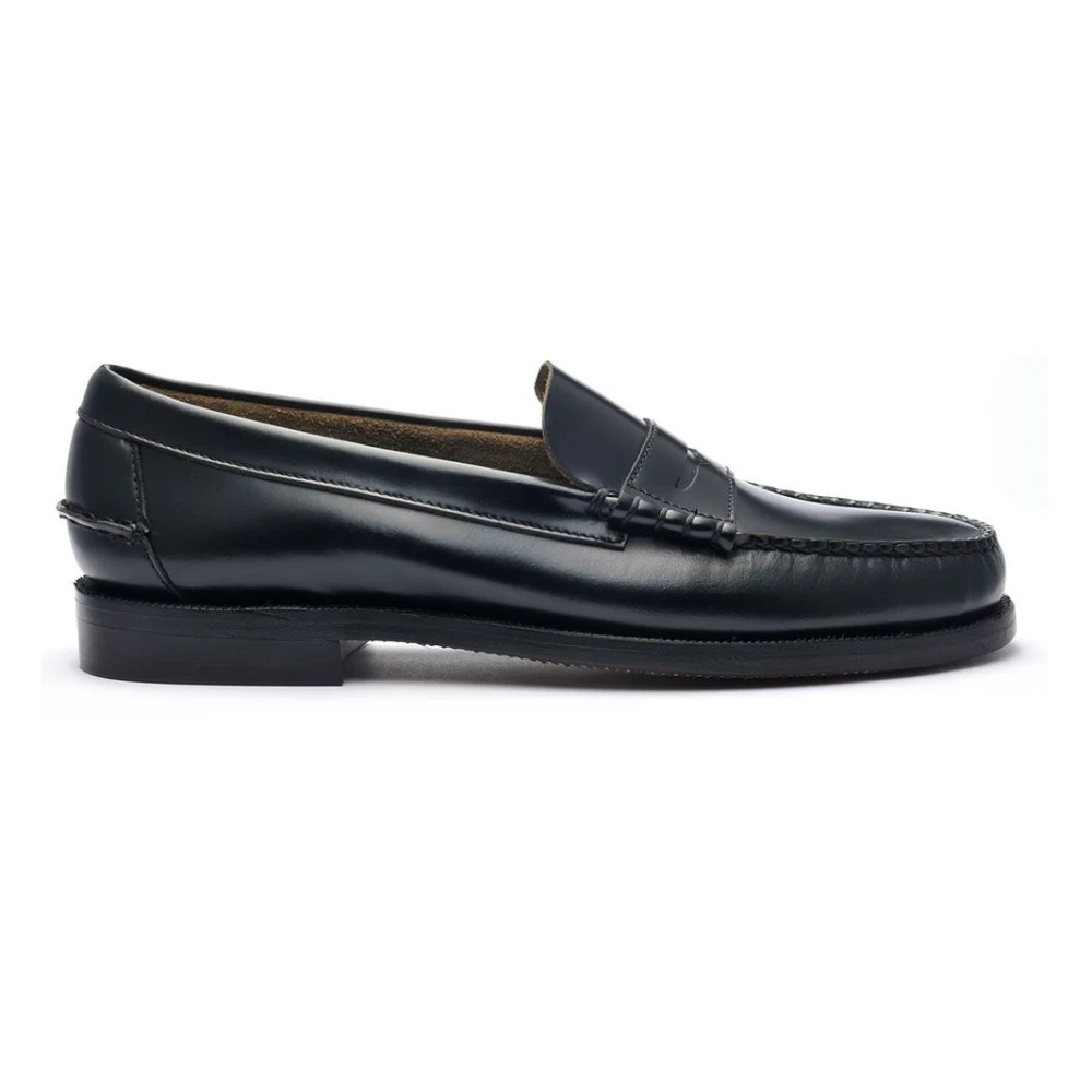 Sebago Men's Black Clic Leather Handcrafted Moccasins - Loafers - 7 Uk - Shoes