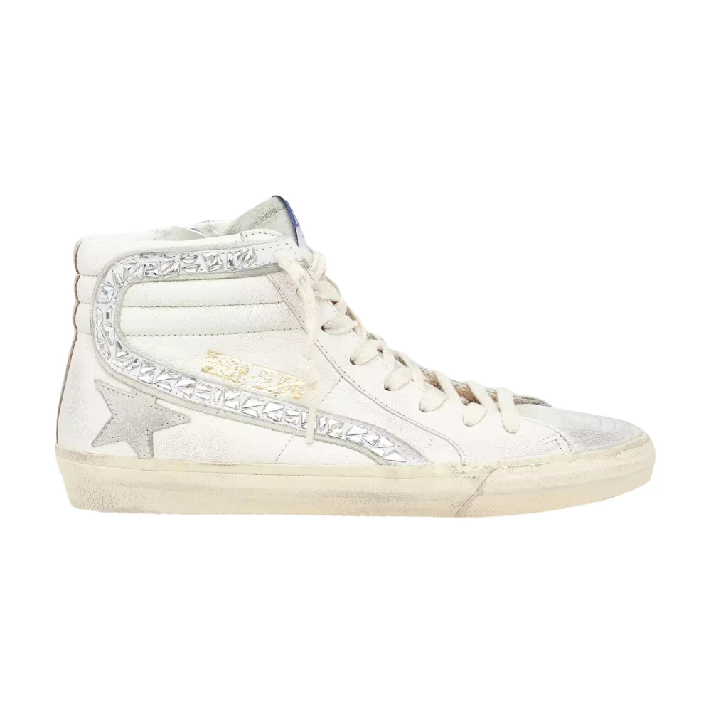 Golden Goose Vita höga lädersneakers med stjärna White, Dam