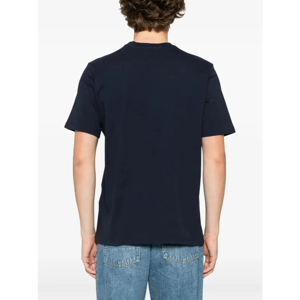 Autry Blauw T-shirt met ronde hals en geborduurd logo Blue Heren