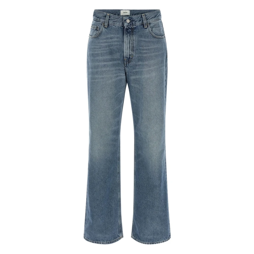 Haikure Women's Blue Flare Jeans, W26, Korea Boyfriend Jeans