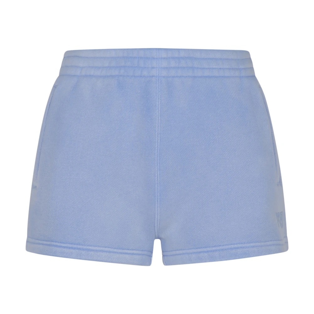 alexander wang Terry Sweatshort met Puff Paint Logo Blue Dames