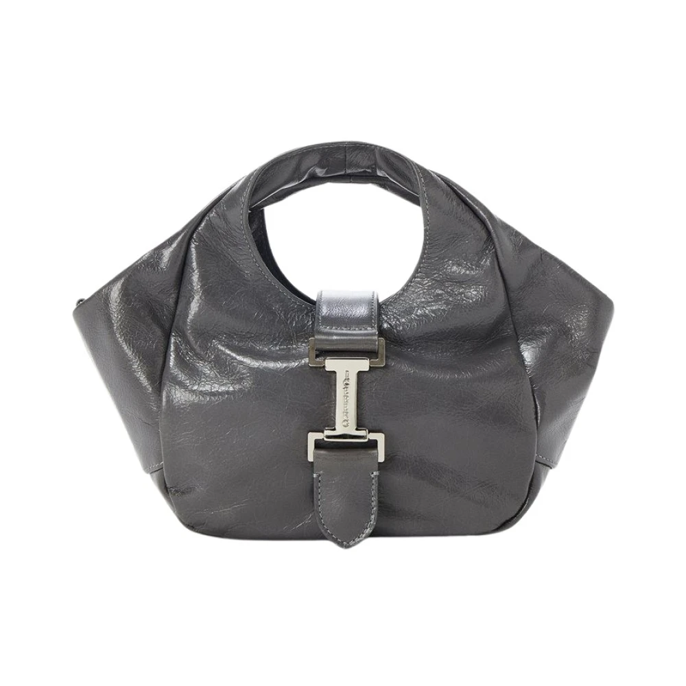 Iceberg Alias leren handtas met logo monogram Gray Dames