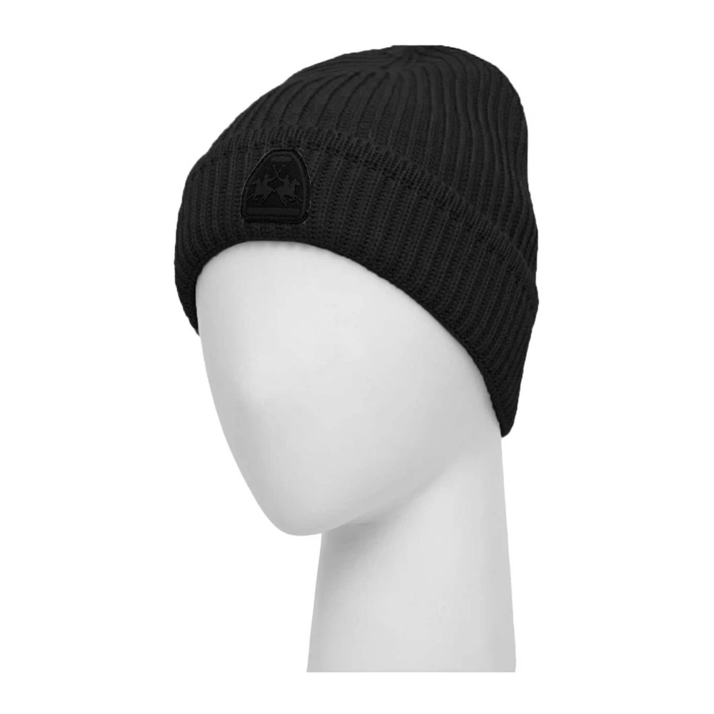 LA MARTINA Logo Beanie in Acryl Blend Black Heren