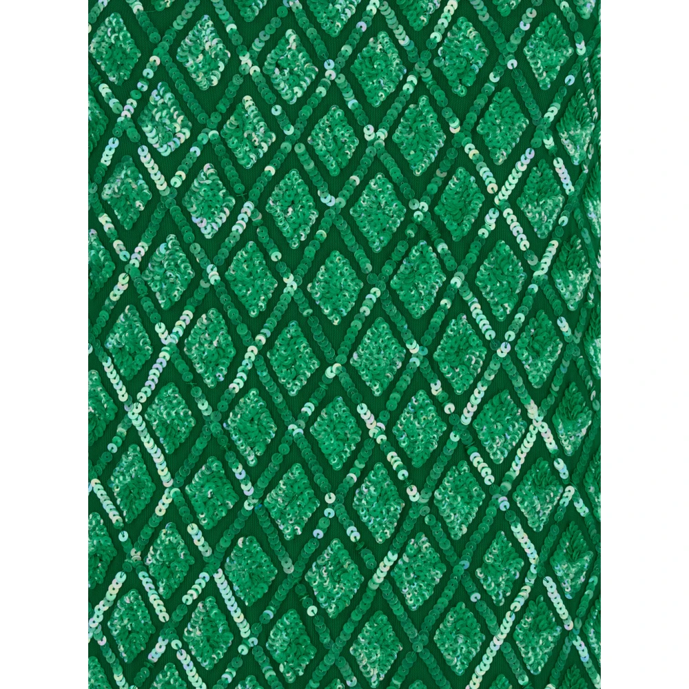 P.a.r.o.s.h. Groene Pailletten Geometrische Lange Jurk Green Dames