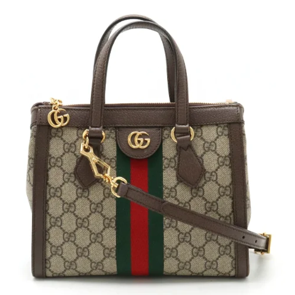 Gucci Vintage Pre-owned Canvas gucci-bags Beige Dames