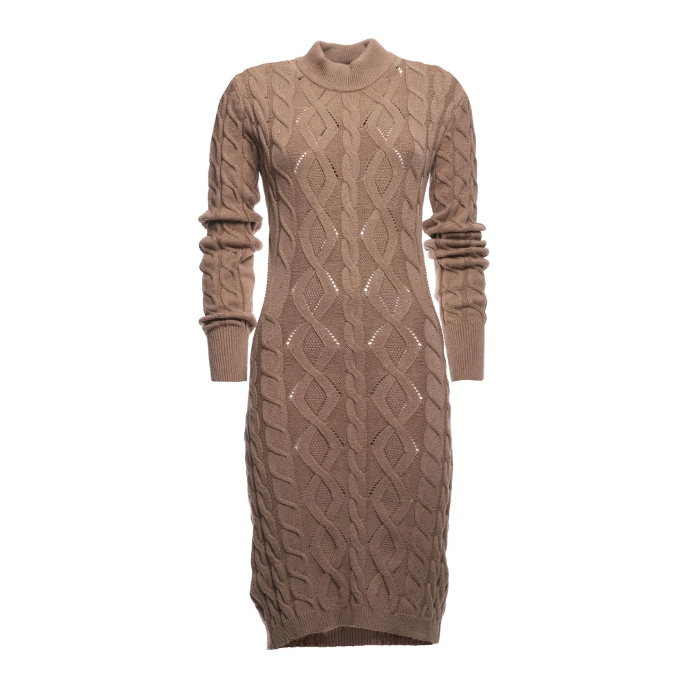 Akep Women's Brown Cammello Dress By - Knitted Dresses - L - Dresses