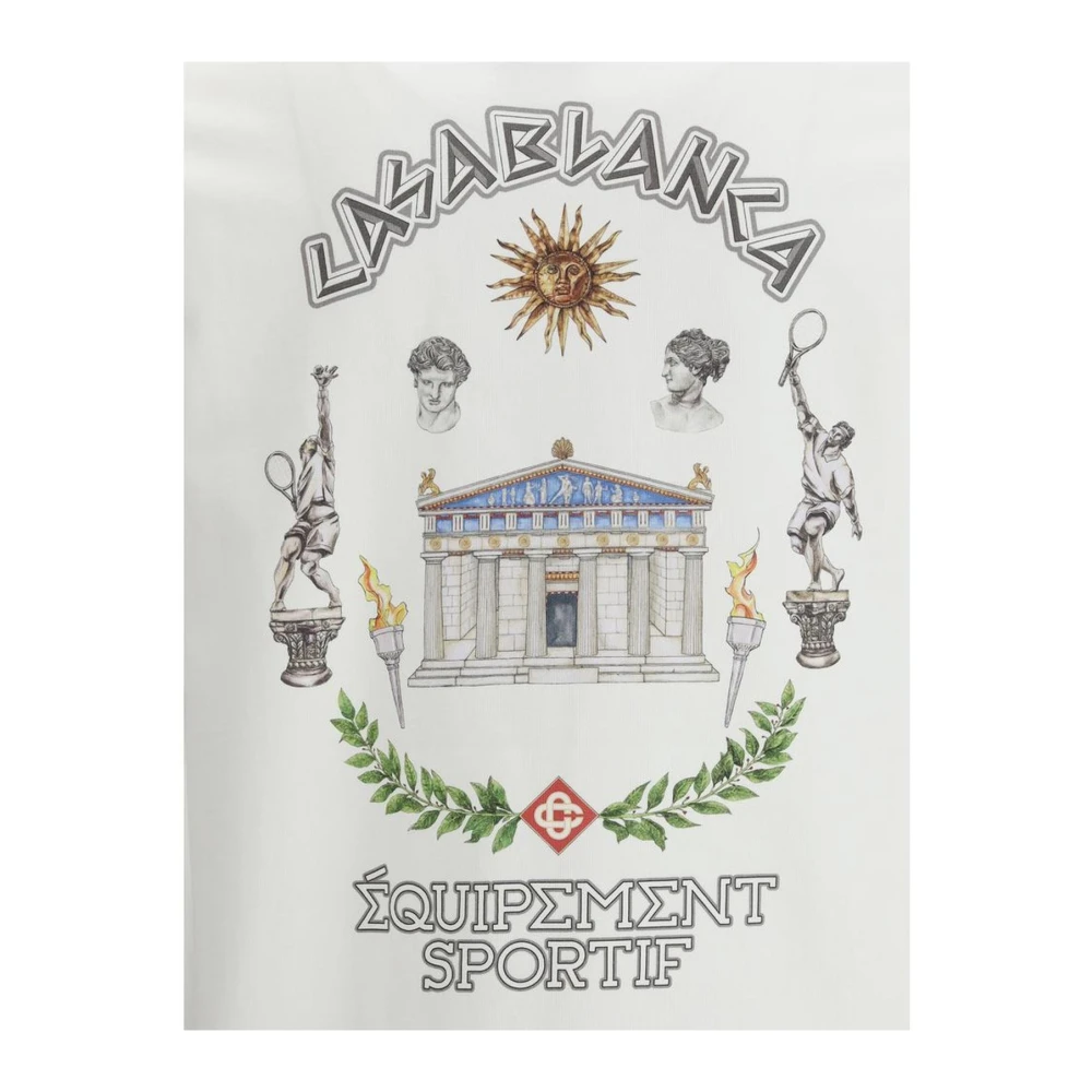 Casablanca Monogram Print Crew Neck T-Shirt White Heren