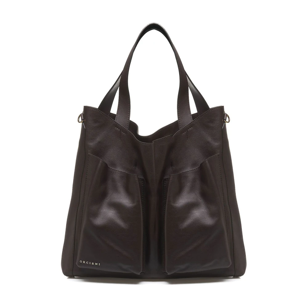 Orciani Bruine Leren Schoudertas Buys Notturno Brown Dames