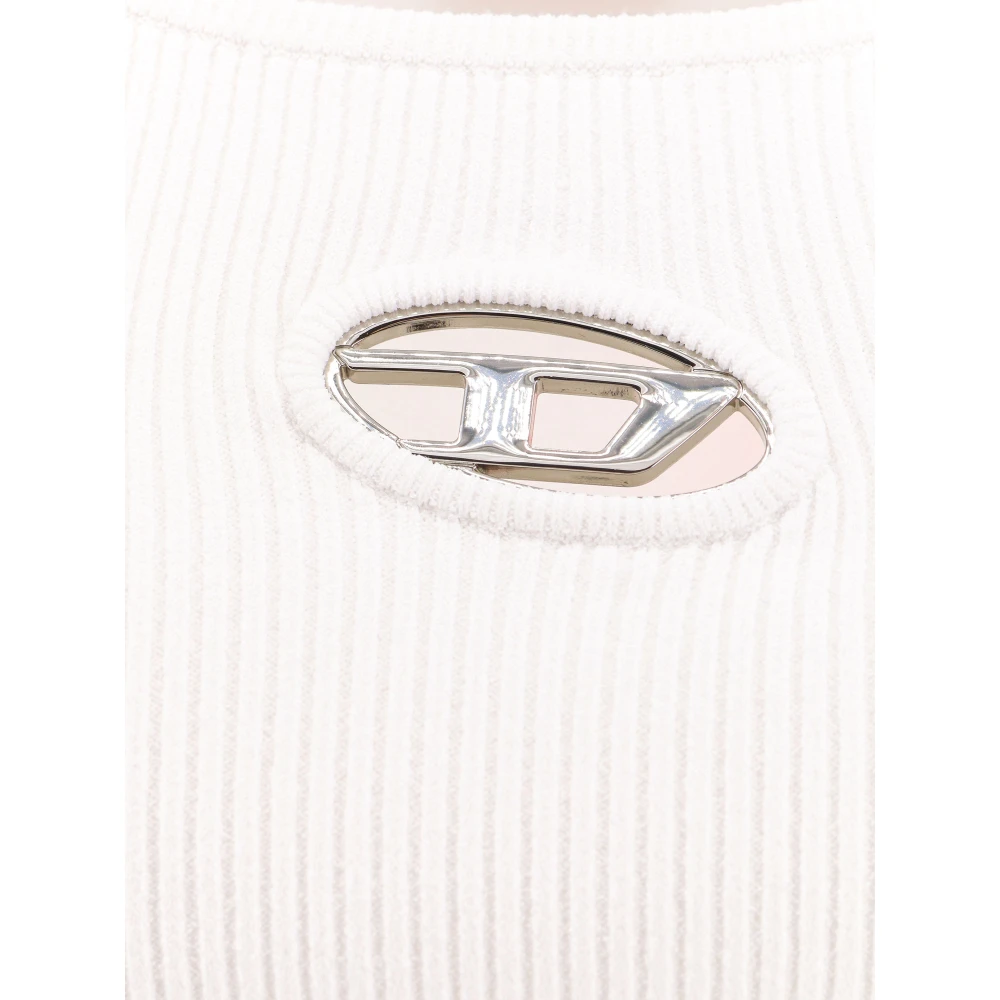 Diesel Viscose Crop Top White Dames