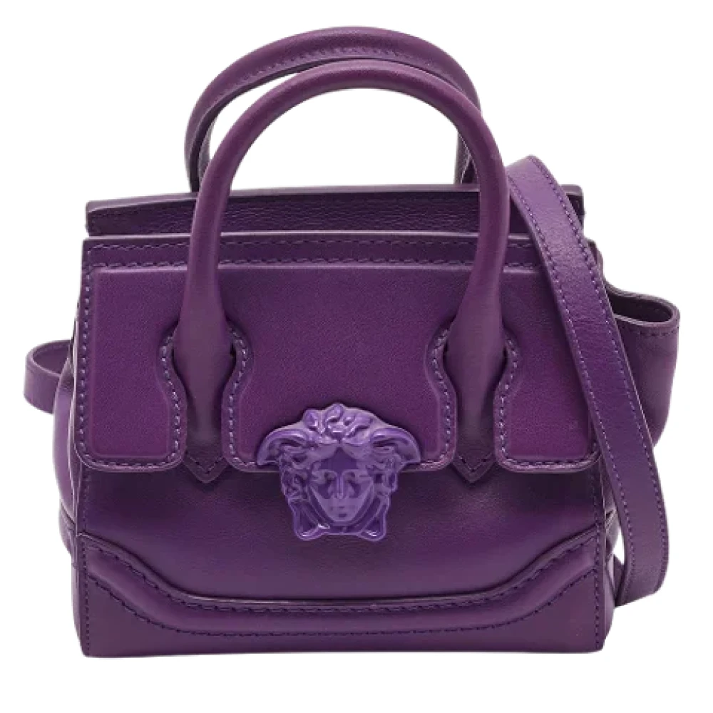 Versace Pre-owned Leather handbags Purple Dames