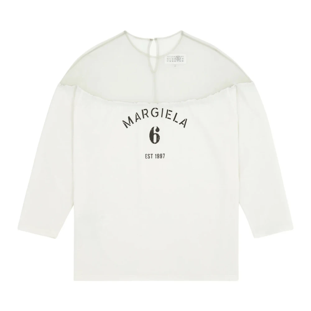 Mm6 Maison Margiela Donna Bianco Top, M, New,