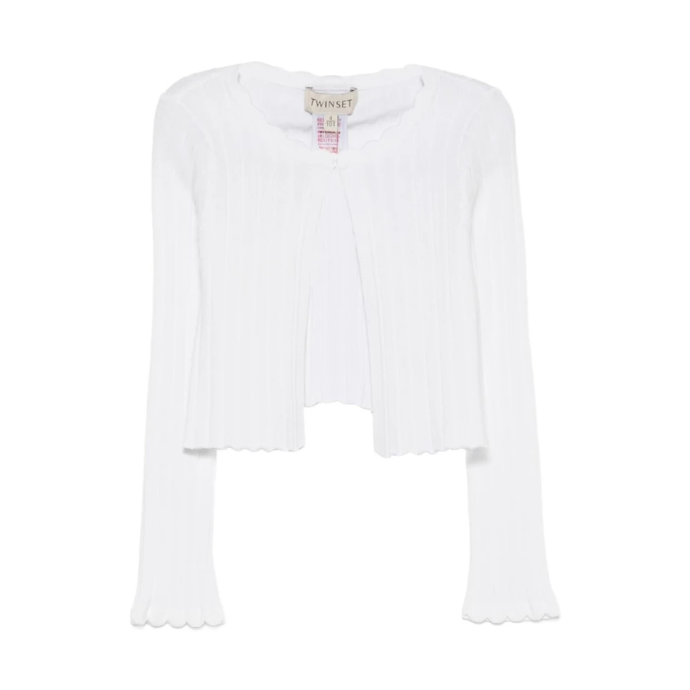 Twinset White Cardigan Corto In Maglia - Female - Kids Cardigans - 6 Y - Kids