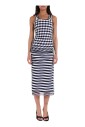 gedrapeerde-lange-jurk-met-gestreepte-print