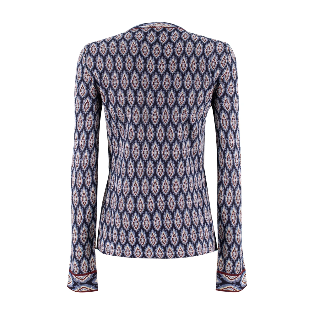 ETRO Jacquard Gebreide Vest met Koord en Gouden Knopen Multicolor Dames