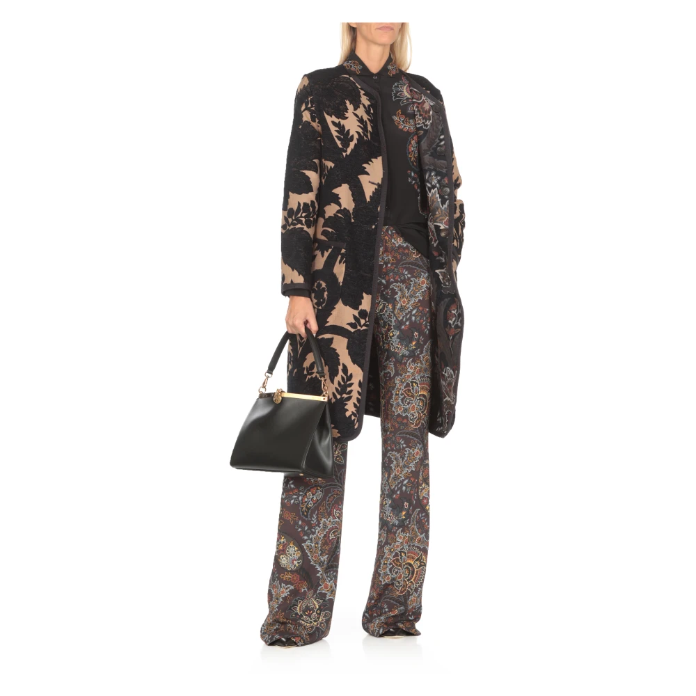 ETRO Zwarte Zijden Bloemen Paisley Shirt Black Dames