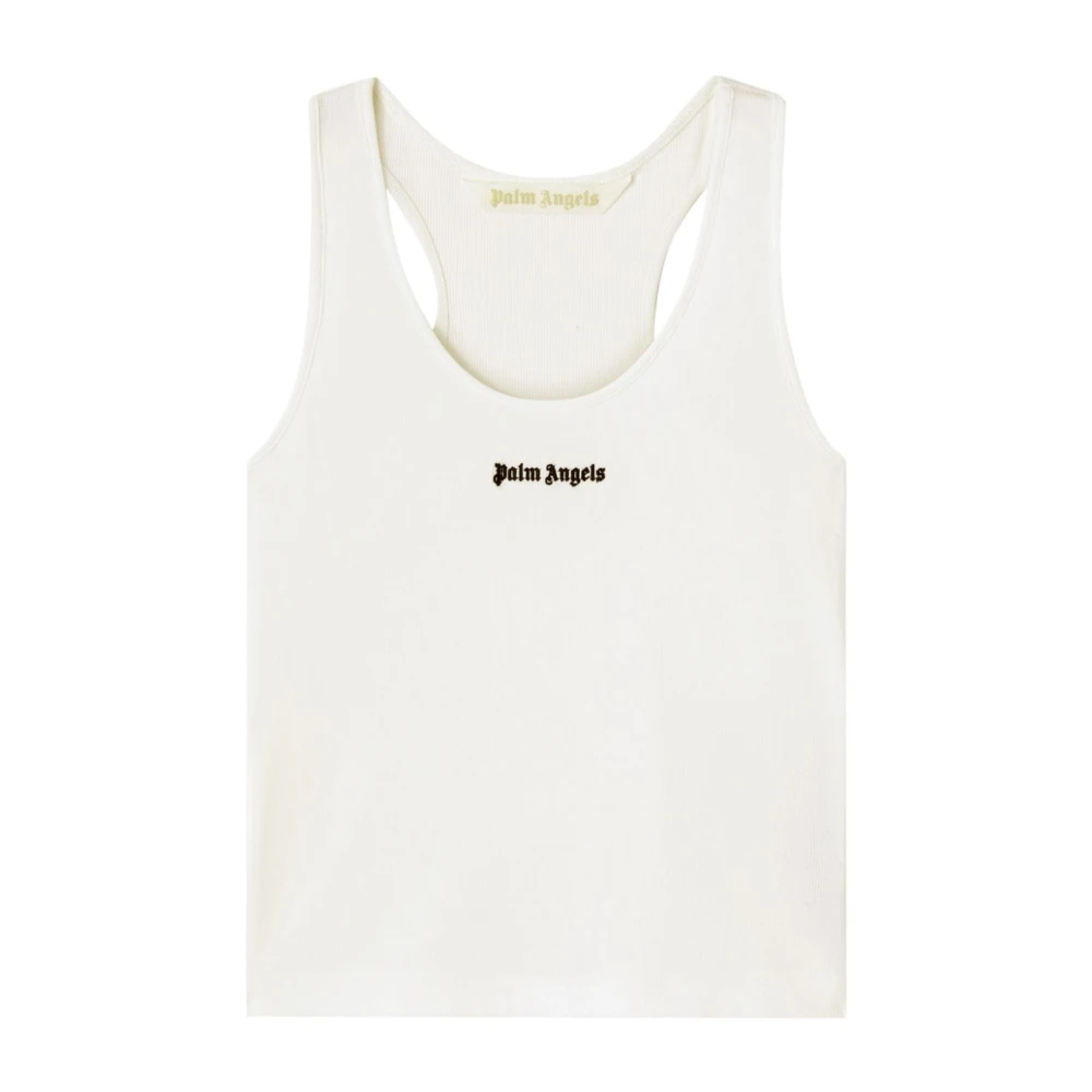 Palm Angels Women's White Stylish Tee With Unique Design Large