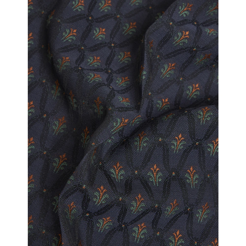 ETRO Blauwe Wijde Geometrische Bloemenbroek Blue Dames