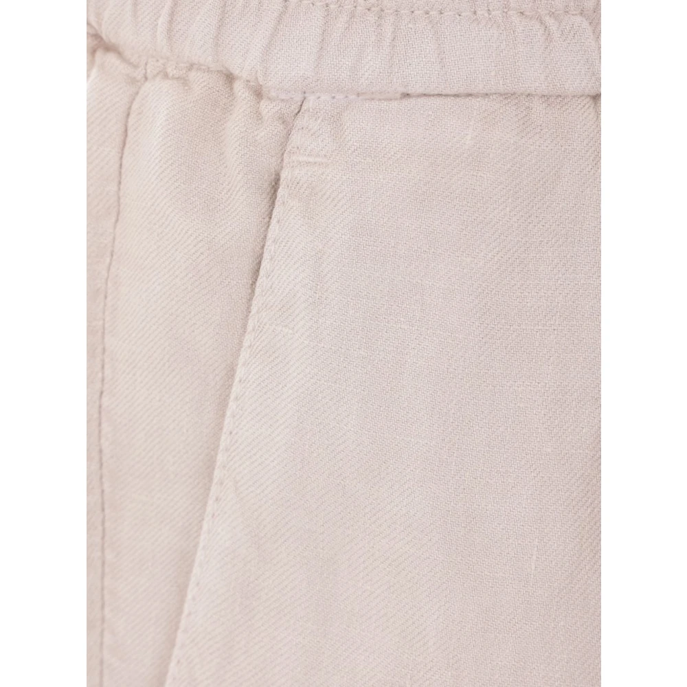 BRUNELLO CUCINELLI Beige Linnen Sportshorts Stijlvol Eco-Vriendelijk Beige Heren