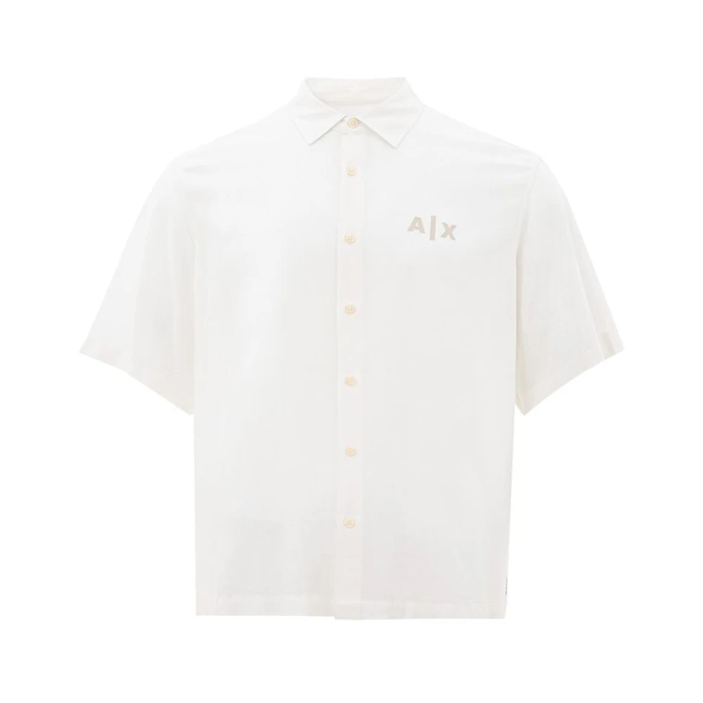 Armani Exchange Elegant Viscose Blouse White Heren