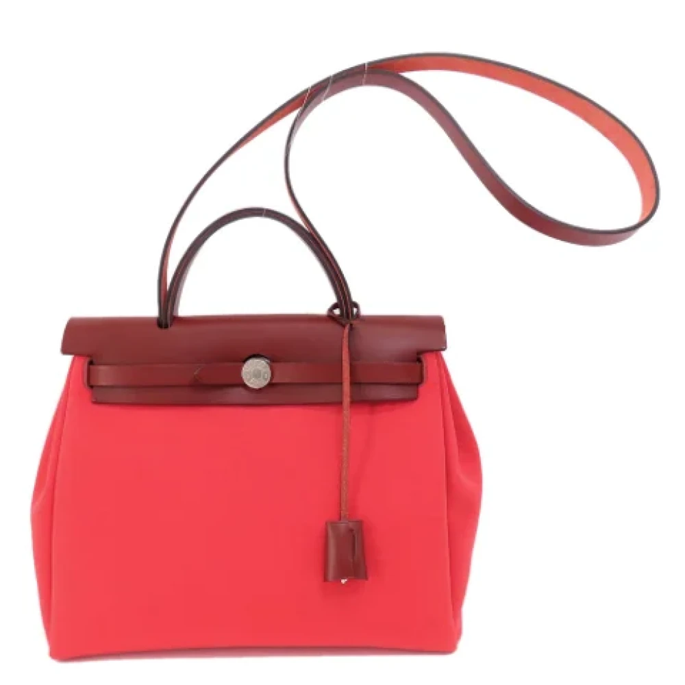 Hermès Vintage Pre-owned Fabric handbags Red Dames